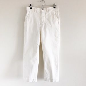 Everlane High Rise Cotton Twill Crop Pant 10 White